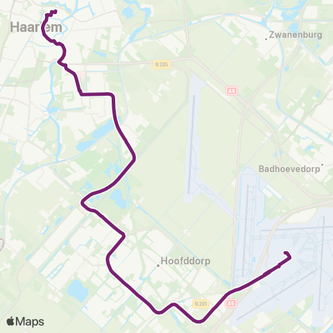 Overal Haarlem Station - Amsterdam Bijlmer ArenA map