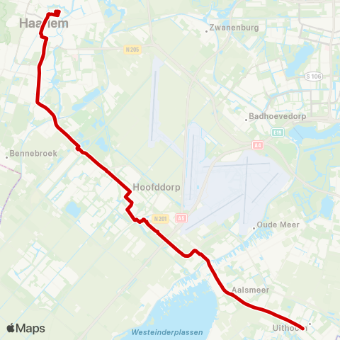 Overal Haarlem Station - Uithoorn Busstation map