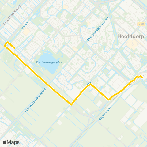 Overal Hoofddorp Station - Hoofddorp Floriande Zuidoost map