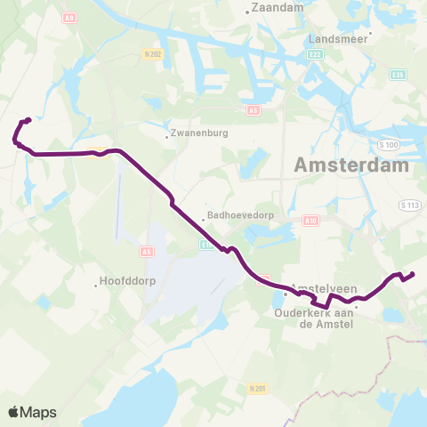 Overal Haarlem Station - Amsterdam Bijlmer ArenA map