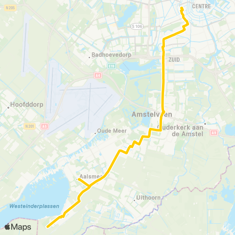 Overal Kudelstaart / Aalsmeer - Amsterdam Elandsgracht map
