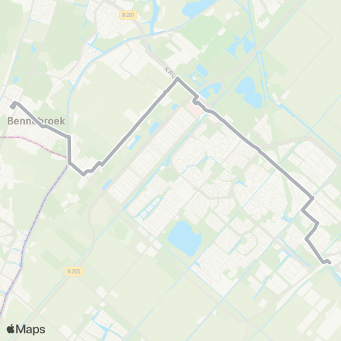 Overal Bennebroek Anemonenplein - Hoofddorp Station map