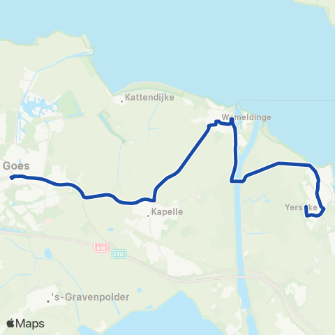 Overal Yerseke - Goes map