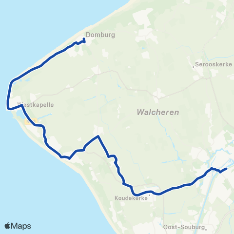 Overal Middelburg - Domburg map
