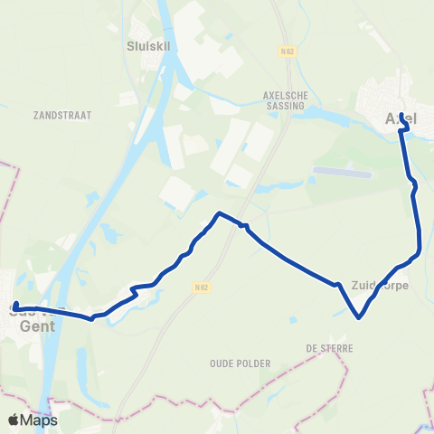 Overal Sas Van Gent - Axel map