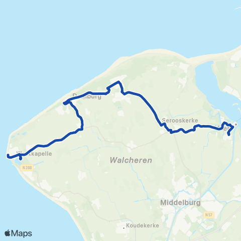 Overal Westkapelle - Veere map