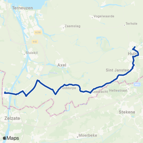 Overal Sas van Gent - Hulst map