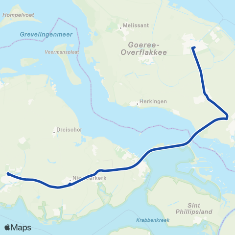 Overal Middelharnis - Zierikzee map
