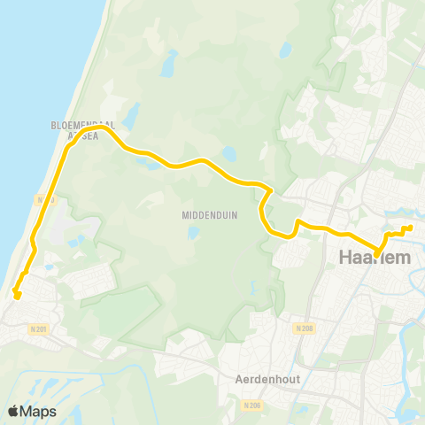 Overal Haarlem Station - Zandvoort Station map