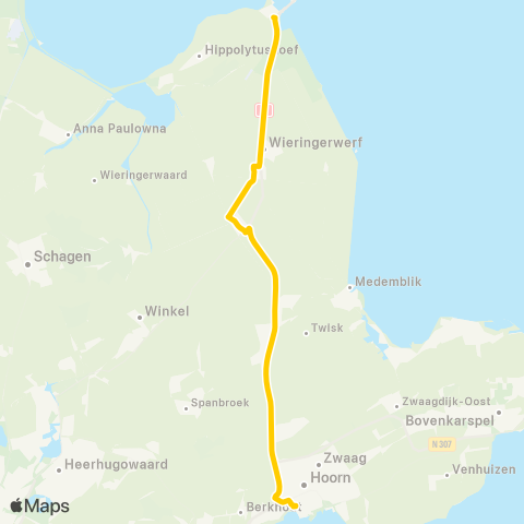 Overal Den Oever Busstation - Hoorn Station map