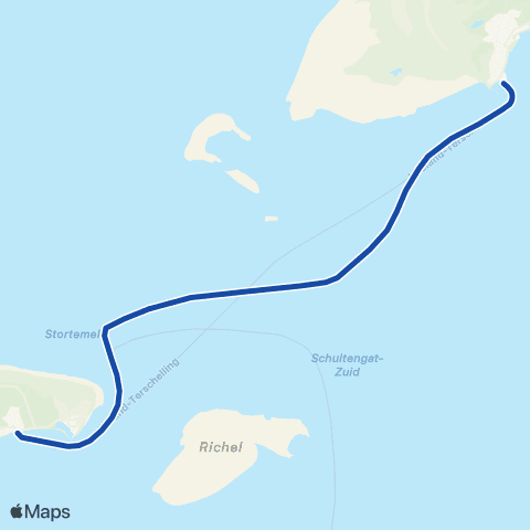 Rederij Doeksen Sneldienst Terschelling - Vlieland map