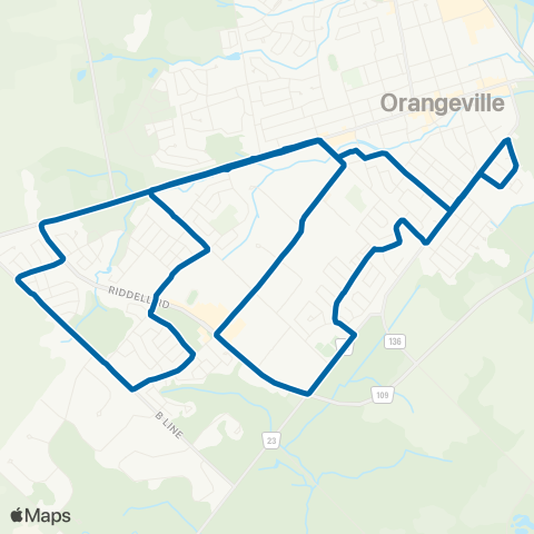Orangeville Transit South Central map