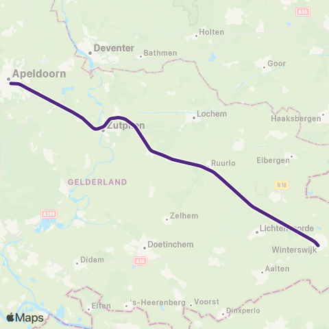 RRReis Arriva Zutphen <-> Winterswijk ST30800 map