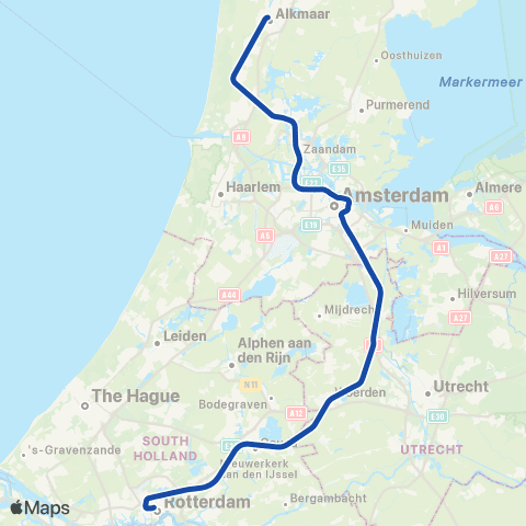 NS Utrecht Centraal <-> Baarn SPR5500 map