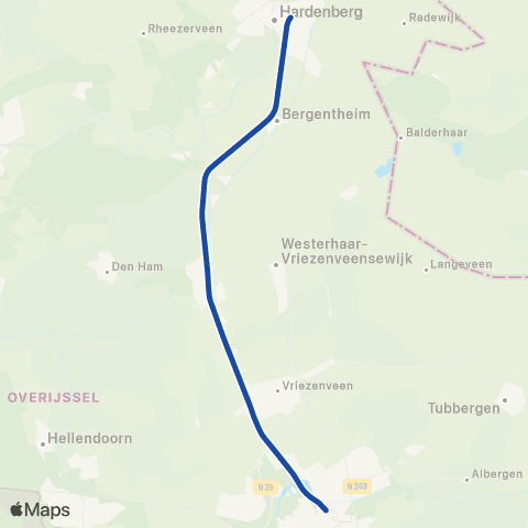 Blauwnet Arriva Almelo <-> Hardenberg ST31000 map