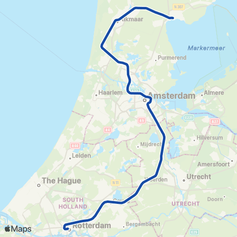 NS Utrecht Centraal <-> Baarn SPR5500 map