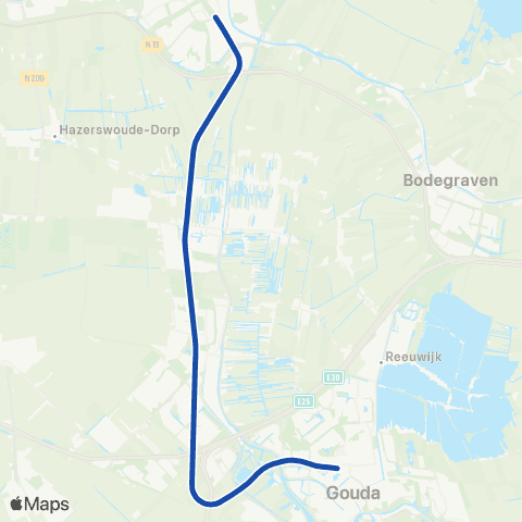 R-net NS Alphen a / d Rijn <-> Gouda SPR8600 map
