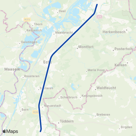 Arriva Sittard <-> Roermond ST35400 map