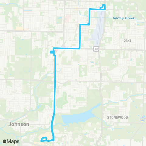 Ozark Regional Transit Route 61 map