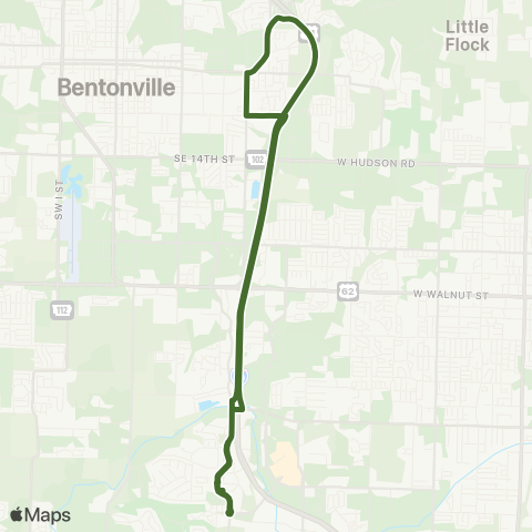 Ozark Regional Transit Route 54 map