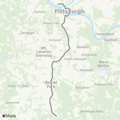 PRT Silver Line via Overbrook map