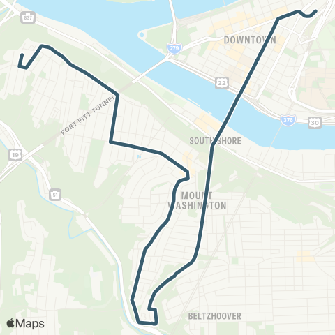 PRT Mount Washington map