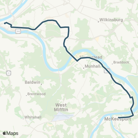 PRT McKeesport-Homestead map
