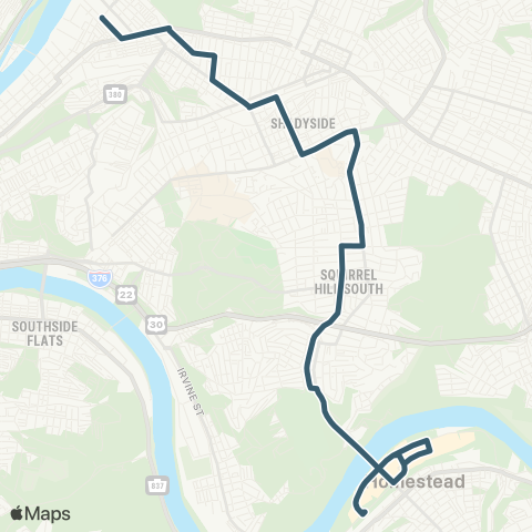 PRT Lawrenceville - Waterfront map