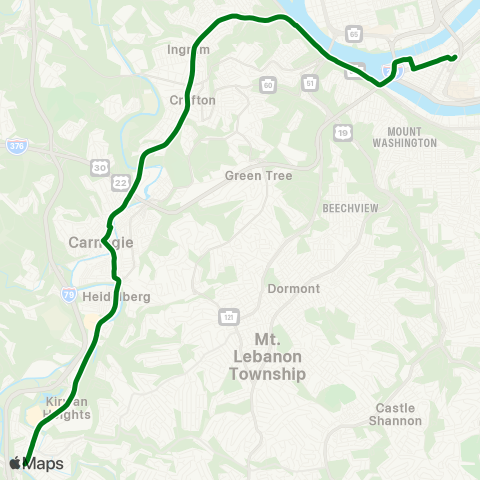 PRT Bridgeville Flyer map