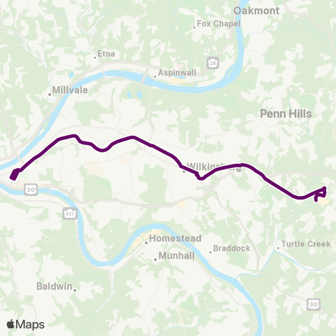 PRT Monroeville Flyer map