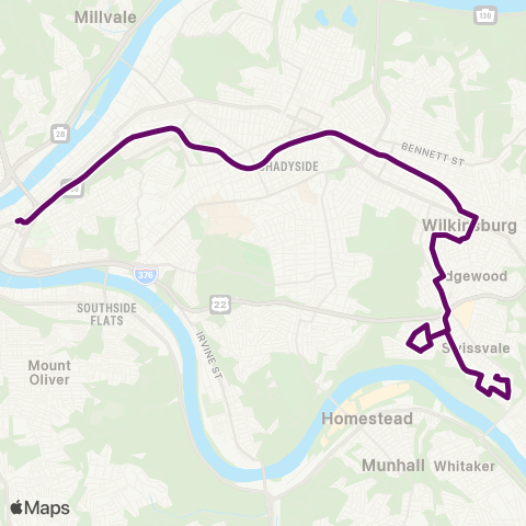 PRT Swissvale Flyer map