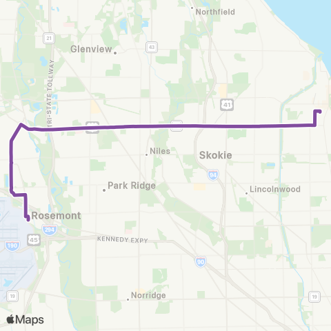 Pace Pulse Dempster Line map