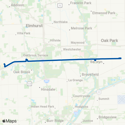 Pace Cermak Road - 22nd St. map