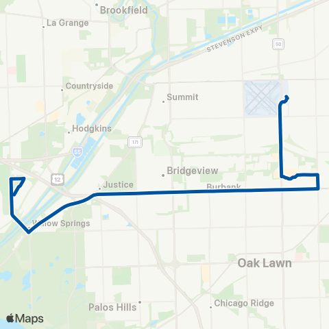 Pace Midway CTA - UPS Hodgkins Limited map