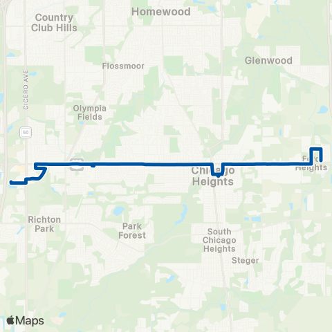 Pace Lincoln Highway map