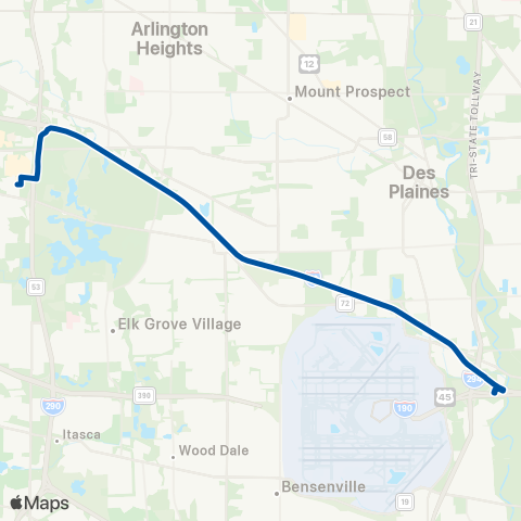 Pace Rosemont - Schaumburg Express map