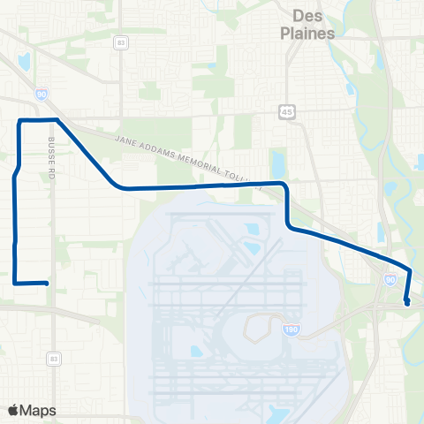 Pace Elk Grove - Rosemont CTA Station map