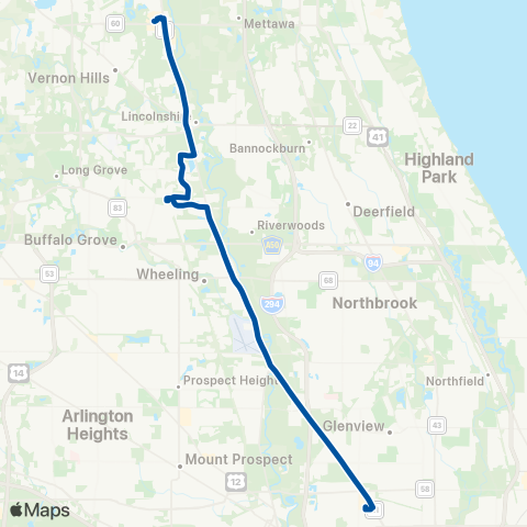 Pace Milwaukee Avenue North map