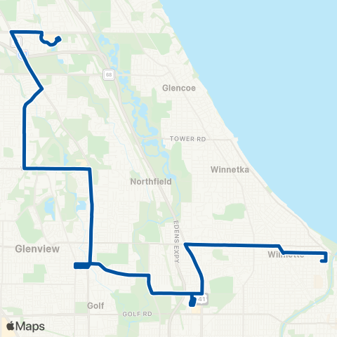 Pace Linden CTA / Glenview / Northbrook Court map