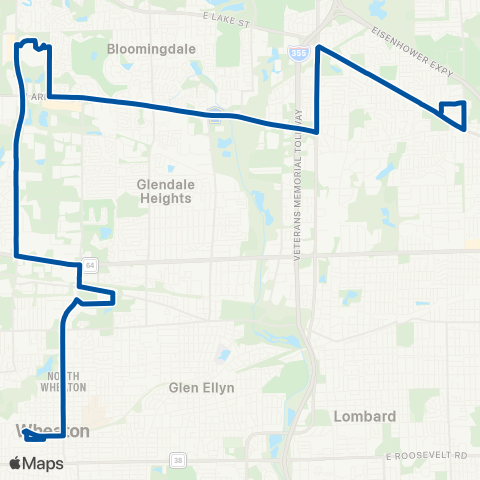 Pace Wheaton-Addison map