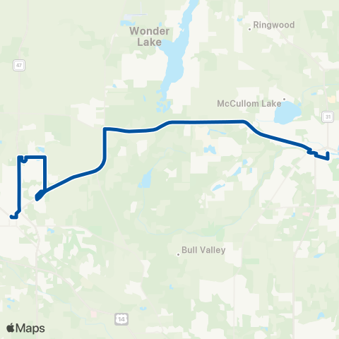 Pace Woodstock-McHenry map