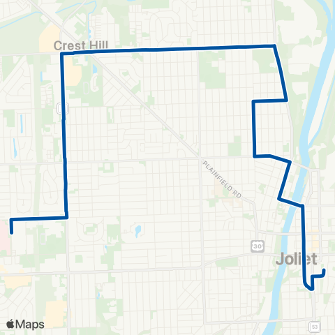 Pace West Joliet Loop map