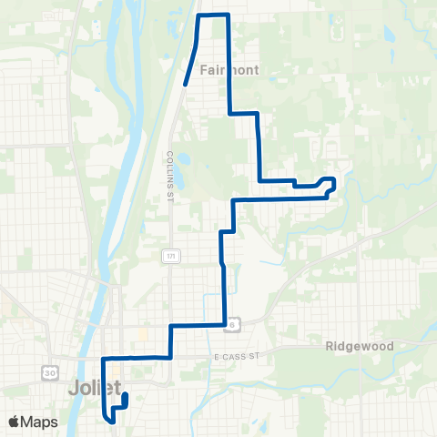 Pace Joliet-Fairmont map