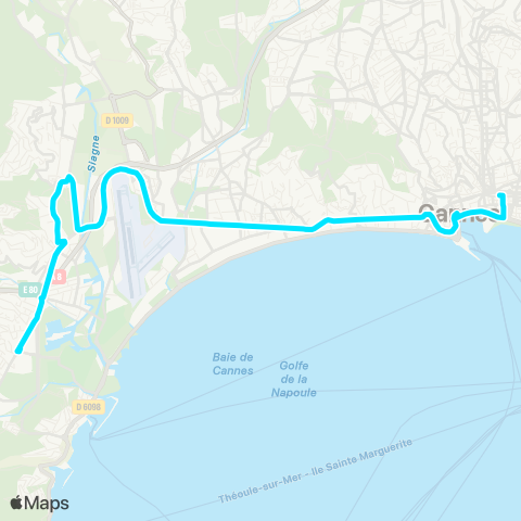 Palmbus Gare SNCF de Cannes - Ctre comm. Minelle map
