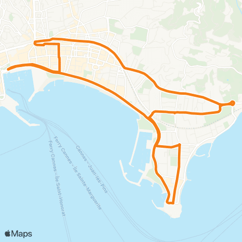 Palmbus Hôtel de Ville - Notre Dame des Pins - Hôtel de Ville map