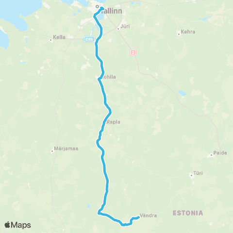 SEBE Aktsiaselts Vändra - Järvakandi - Rapla - Kohila - Tallinn map