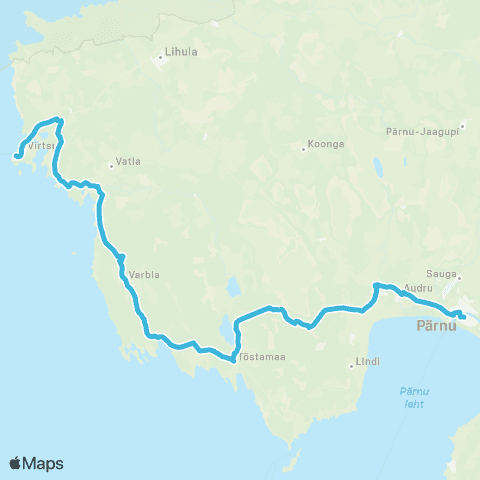 SEBE Aktsiaselts Pärnu - Audru Kool - Tõstamaa - Varbla - Pivarootsi - Virtsu map