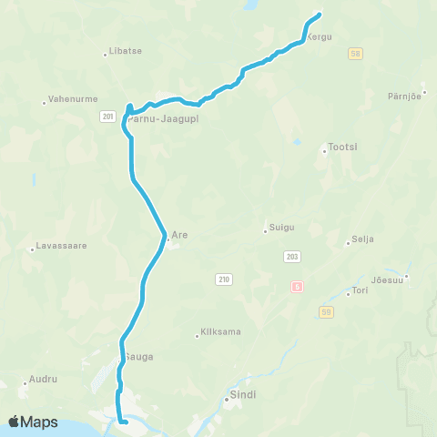 SEBE Aktsiaselts Pärnu - Lehu - Kaisma map