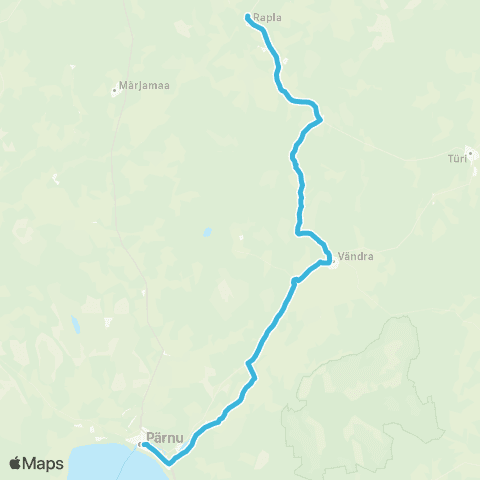 SEBE Aktsiaselts Pärnu - Tootsi - Vändra - Lelle - Rapla map