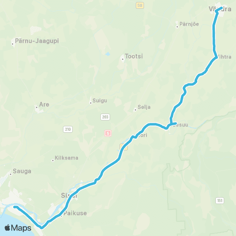 SEBE Aktsiaselts Pärnu - Tori - Vihtra - Vändra map